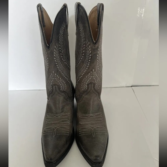 Sterling River Women's Gray Leather Cowboy Western Boots Size 7 Nashville - Picture 2 of 9